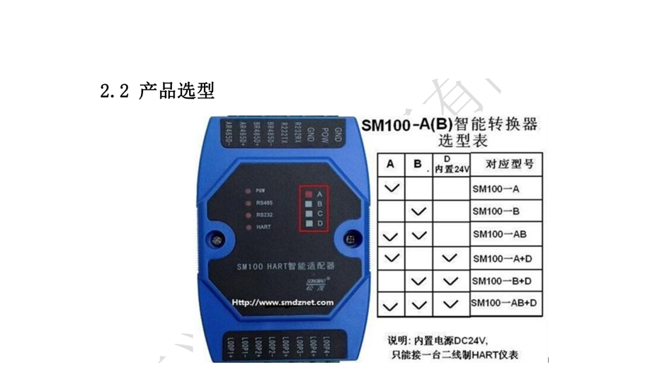 SM100系列HART智能转换器接口