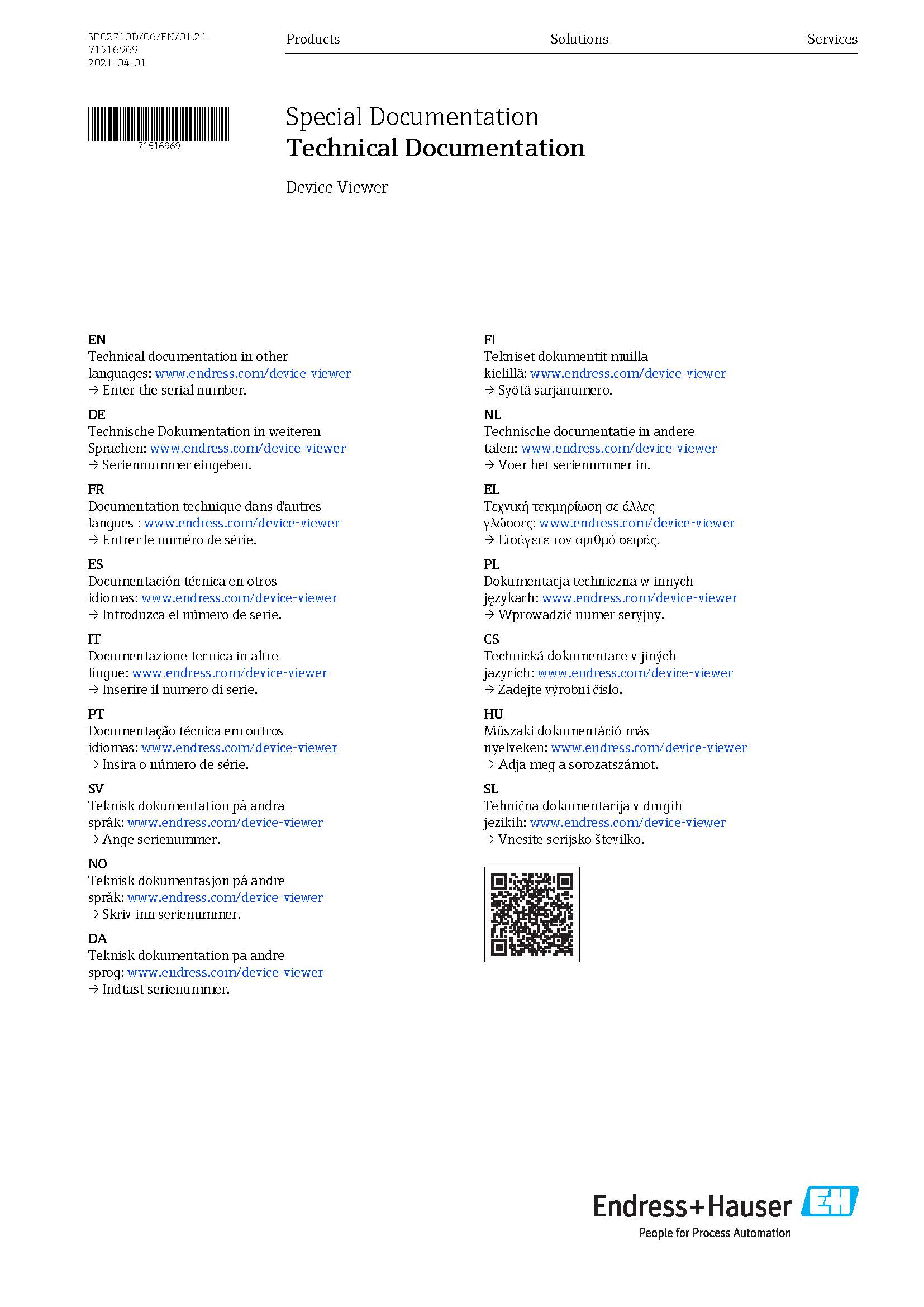 E+H Device Viewer访问界面