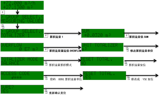 Prosonic 91 累积流量显示界面