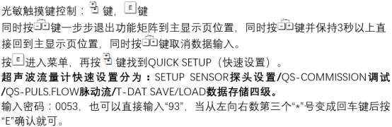 Prosonic 93 快速设置界面