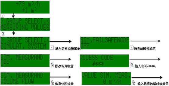 Promag 10仿真体积流量参数设置