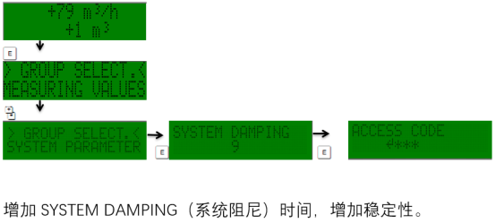 Promag 50阻尼时间参数设置界面