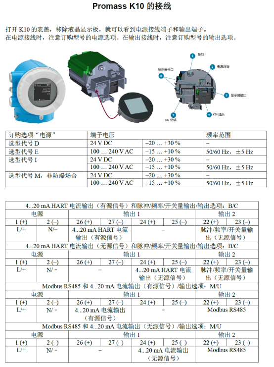 Promass 10 参数标签
