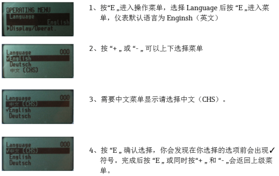 PMXX5x/FMX5x Language Selection Interface